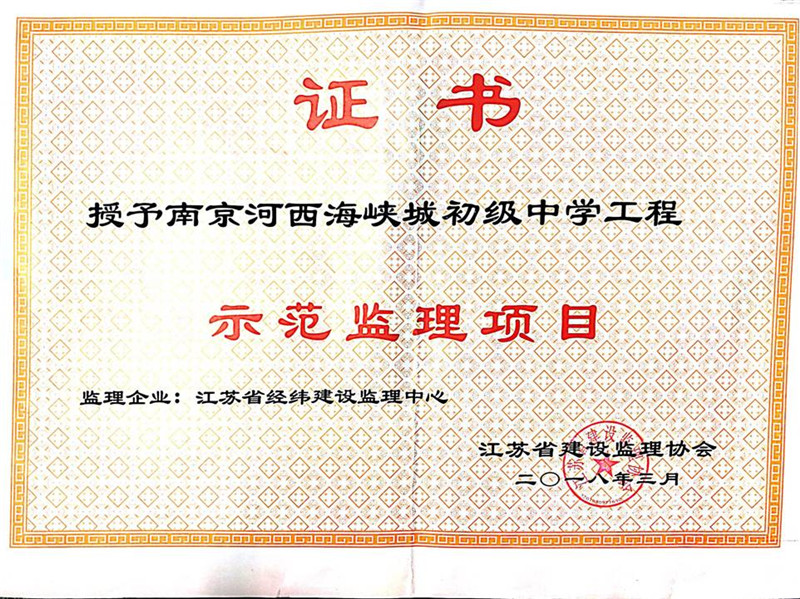2018年示范监理项目